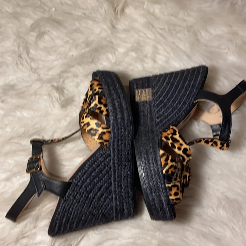 Nwt Kanna Suede Espadrille Platform Wedge animal Sandals